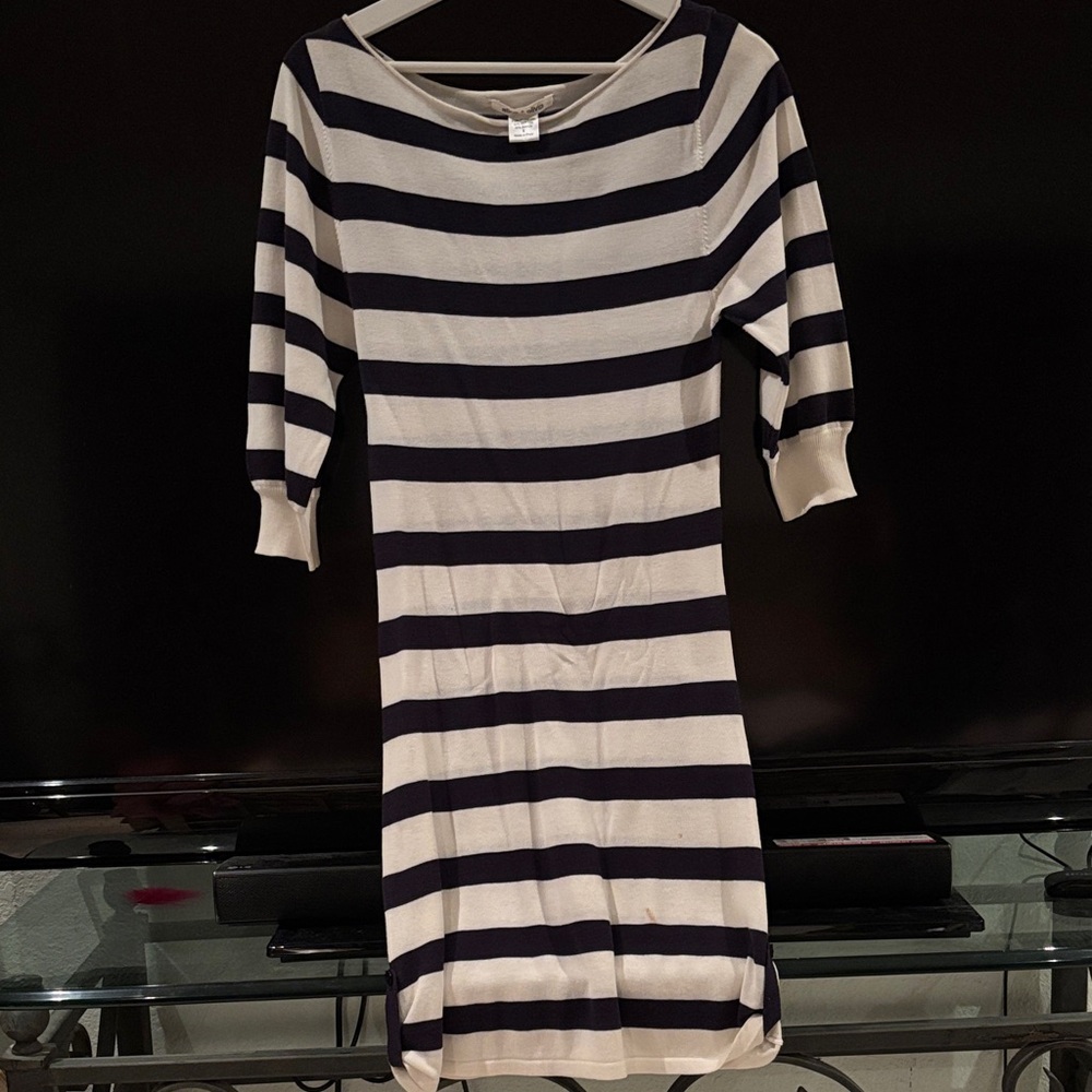 Alice + Olivia Black and Cream Striped Dress
